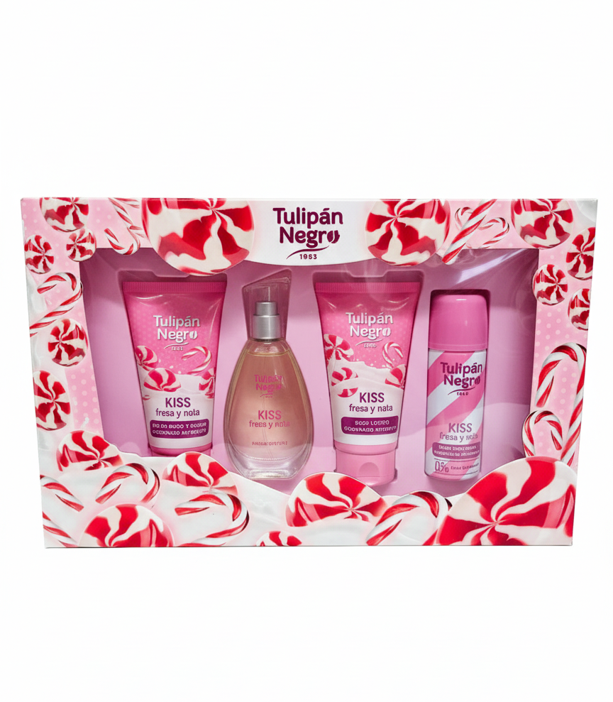Estuche Tulipán Negro Fresa & Nata
