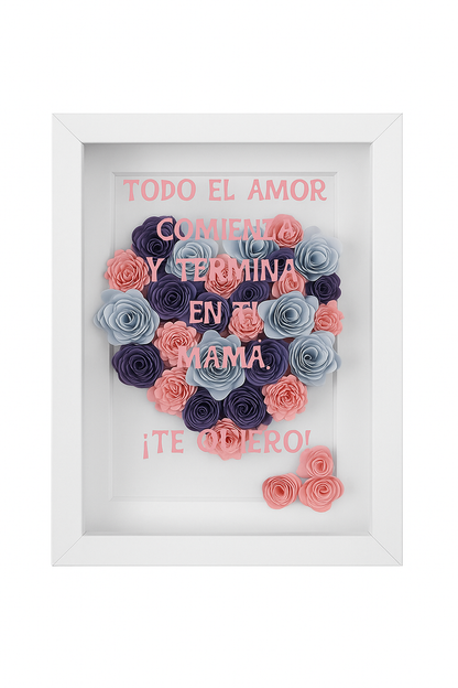 Cuadro de Flores 3D Personalizado